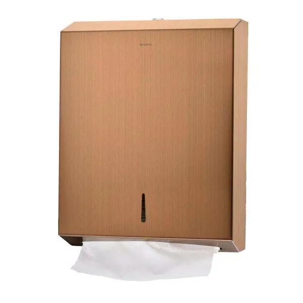 Alpine Industries Brushed Copper Stainless Steel C-Fold & Multi-Fold Paper Towel Dispenser