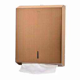 Alpine Industries Brushed Copper Stainless Steel C-Fold & Multi-Fold Paper Towel Dispenser thumbnail 1