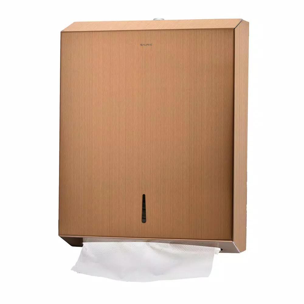 Alpine Industries Brushed Copper Stainless Steel C-Fold & Multi-Fold Paper Towel Dispenser