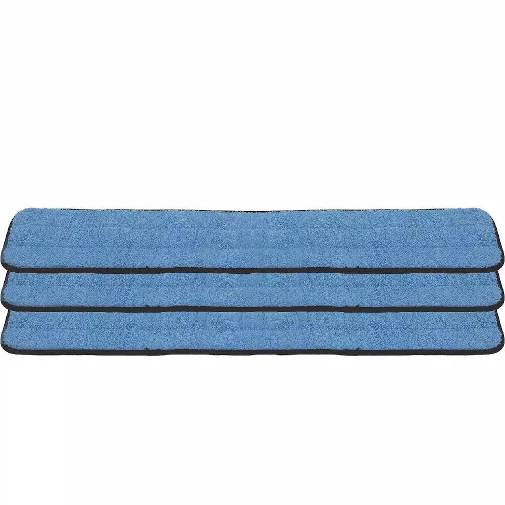 Zwipes 36 in. Blue Microfiber Looped Flat Mop Refill Pads, Damp/Dry Use (3-Pack)
