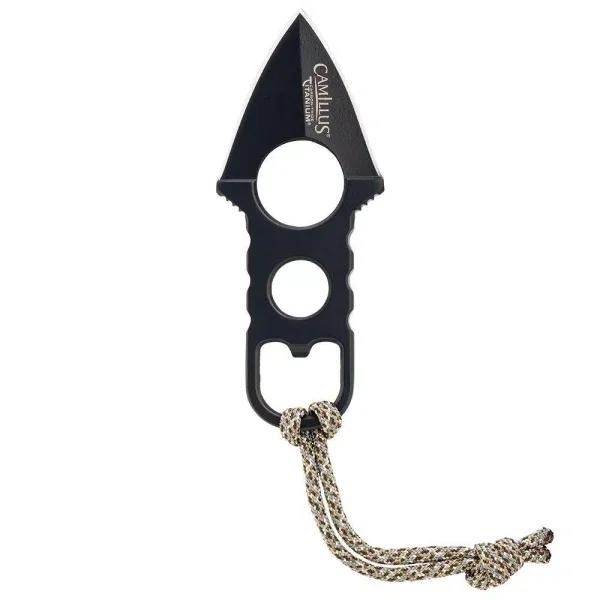 Camillus Heater Boot Neck Knife, 440 Stainless Steel Double Edge Dagger with Bottle Opener