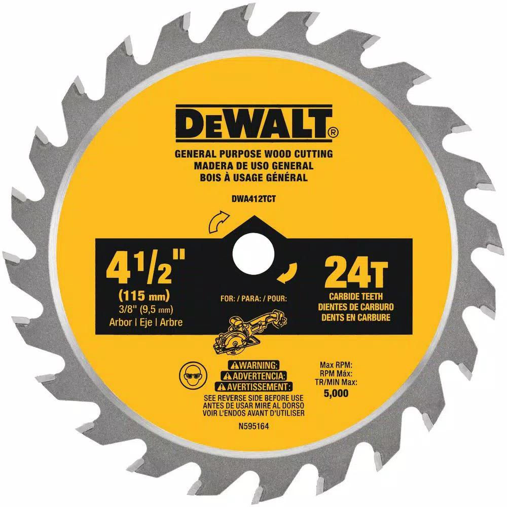 DEWALT ATOMIC 4-1/2 in. 24-Tooth Carbide Circular Saw Blade (2-Pack)
