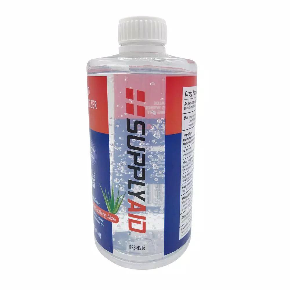 SupplyAID 80% Alcohol Hand Sanitizer Gel with Aloe Vera, 16 oz. Pump Bottle