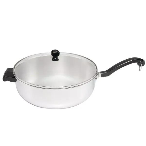 Farberware Classic Series 12 in. Stainless Steel 6-Quart Jumbo Chef Pan with Glass Lid