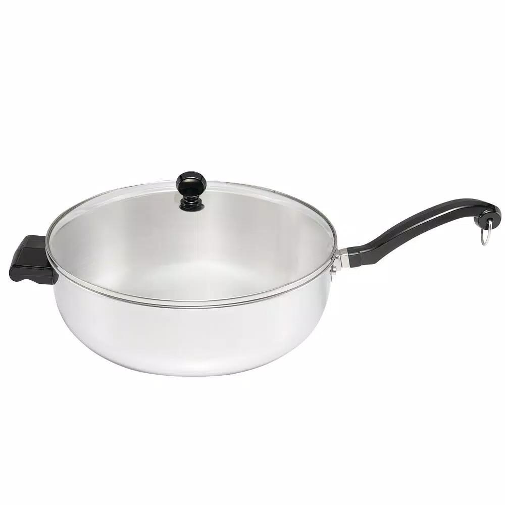 Farberware Classic Series 12 in. Stainless Steel 6-Quart Jumbo Chef Pan with Glass Lid