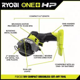 RYOBI ONE+ HP 18V Brushless Cordless Compact Cut-Off Tool (Tool Only) thumbnail 3
