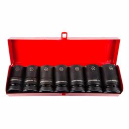Steelman PRO 79287 1 in. Drive 6-Point Metric Deep Well Impact Socket Set, 7-Piece thumbnail 2