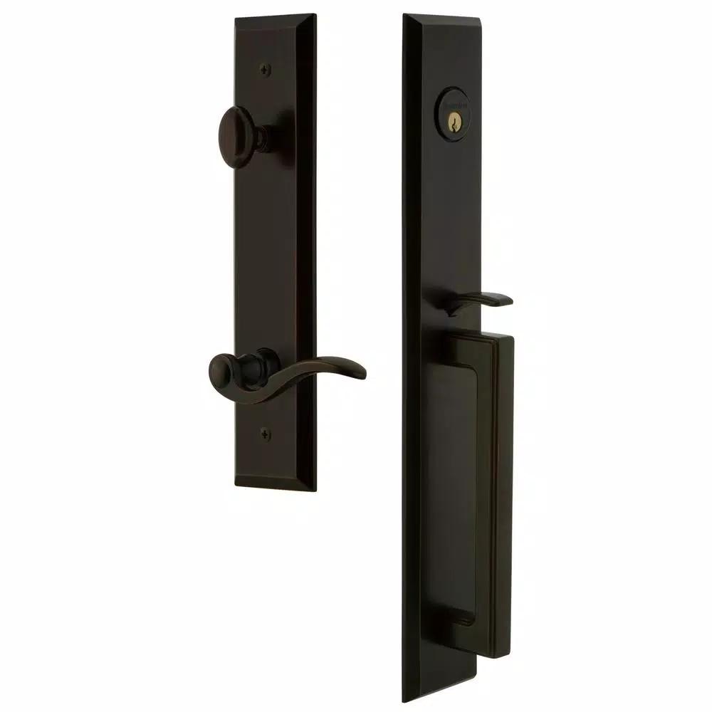 Grandeur Fifth Avenue Timeless Bronze 1-Piece Door Handleset with D Grip and Bellagio Lever