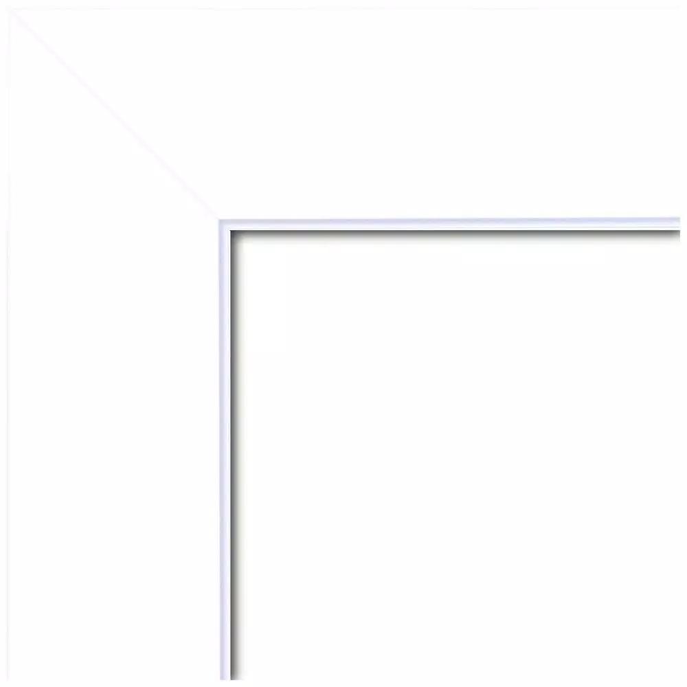 Amanti Art Corvino 25 in. Square White Matte Wood Framed Beveled Edge Bathroom Vanity Mirror