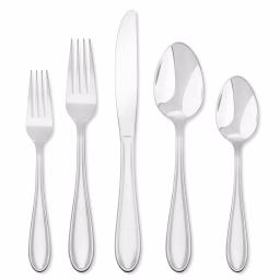 Hampton Forge Lincoln 46-Piece 18/0 Stainless Steel Flatware Set, Service for 8 thumbnail 1