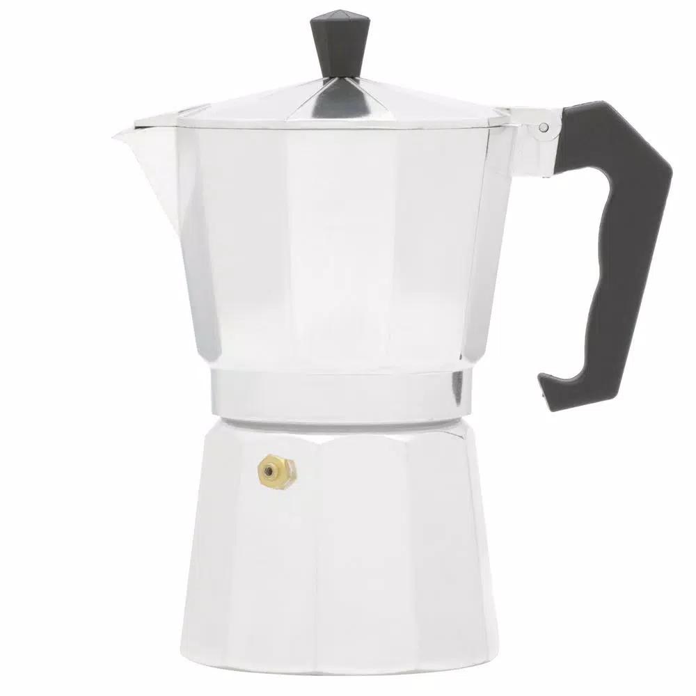 Home Basics 6-Cup Aluminum Stovetop Espresso Machine, Grey