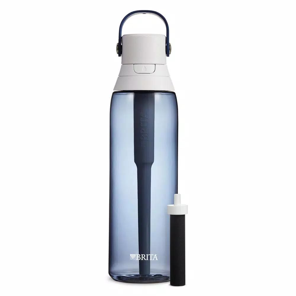 Brita 26 oz. Premium Filtering Water Bottle, Night Sky Blue, BPA-Free with 1 Filter