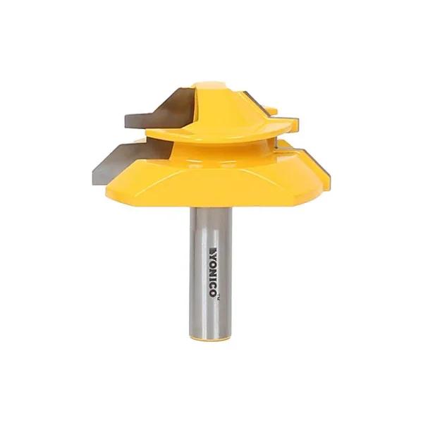 Yonico Lock Miter Router Bit, 1/2 in. Shank, Carbide Tipped, Joins Up to 1 in. Stock