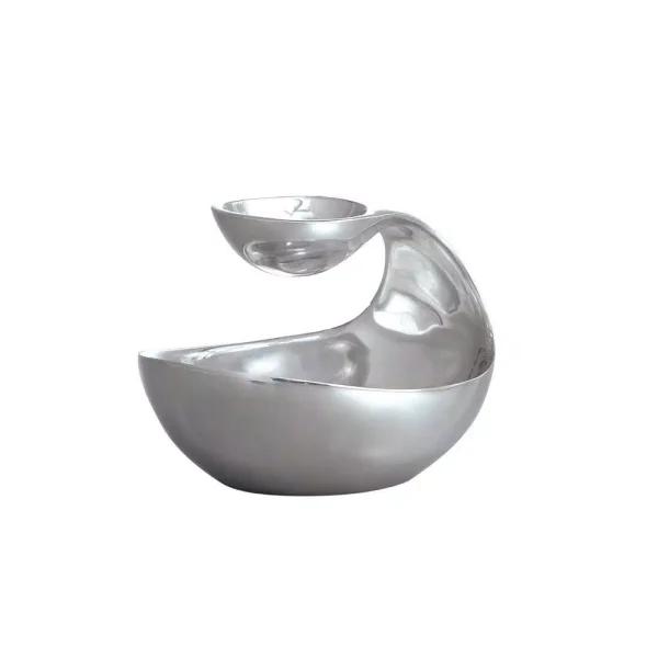 Nambe Wei Young Scoop 7 in. Alloy Mini Server - Contemporary Silver Serving Bowl