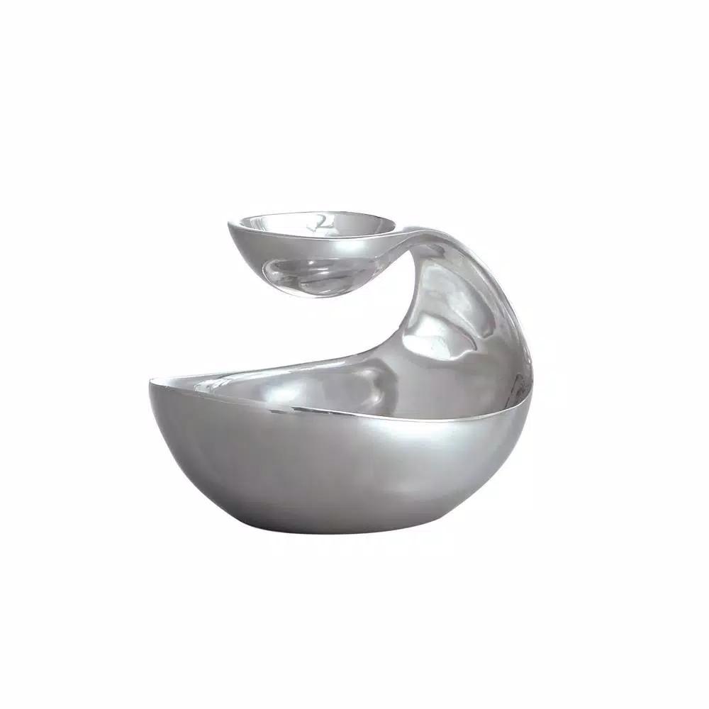 Nambe Wei Young Scoop 7 in. Alloy Mini Server - Contemporary Silver Serving Bowl