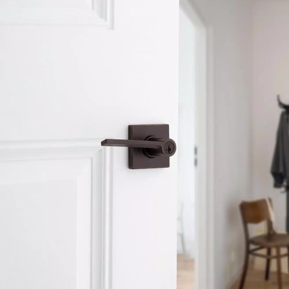 Kwikset Ladera Venetian Bronze Exterior Entry Door Lever with SmartKey Security