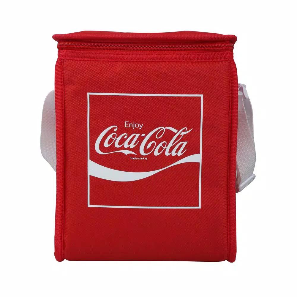 Unbranded Coca-Cola 4 Qt. Soft Sided Insulated Cooler Lunch Bag - Red