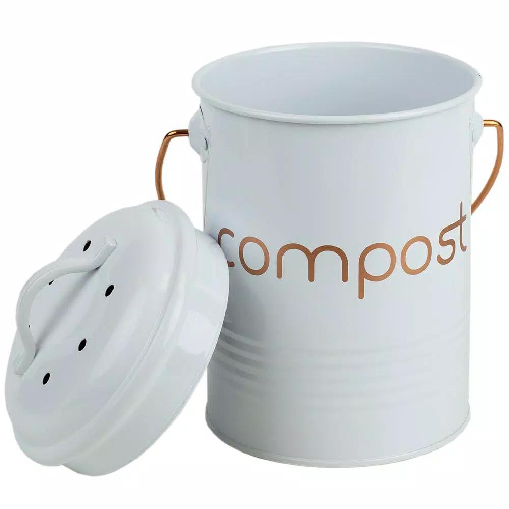 Home Basics Grove Collection Metal Compost Bin with Handle
