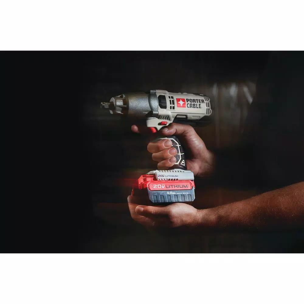 Porter-Cable 20V MAX Cordless 1/2 in. Hog Ring Impact Wrench with 4.0 Ah Lithium-Ion Battery