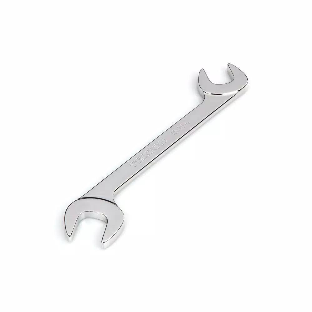TEKTON 15/16 in. Angle Head Double Open End Wrench, 60 Degree Offset