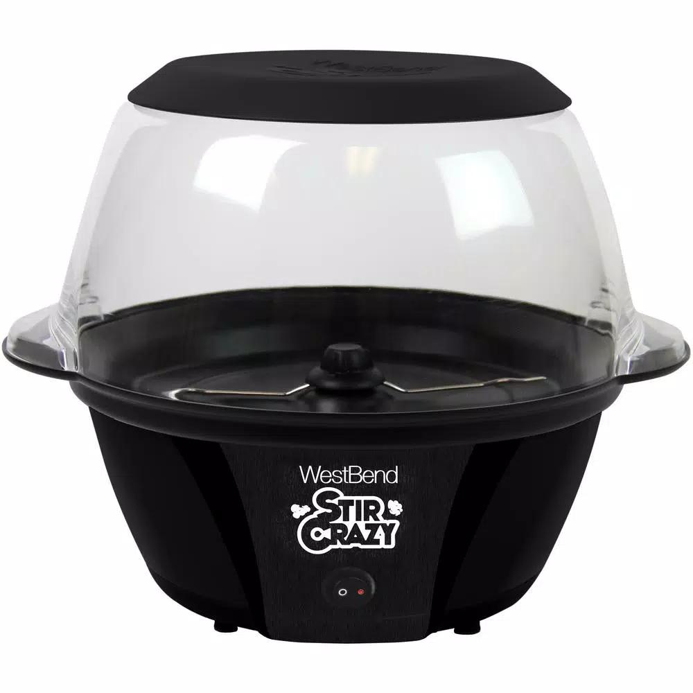 West Bend Stir Crazy Electric Hot Oil Popcorn Popper, 6 oz. Capacity, Black