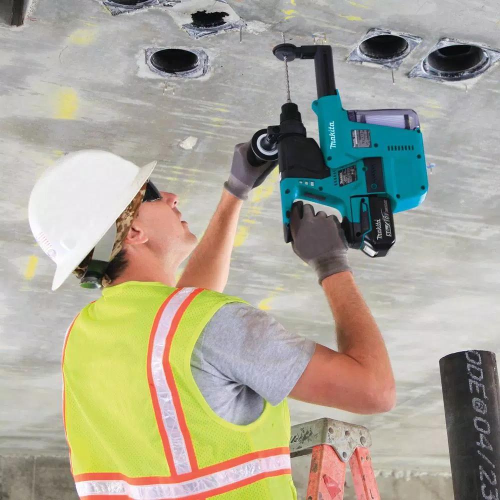 Makita 18V LXT Brushless 1 in. SDS-Plus Rotary Hammer Kit with HEPA Attachment & Bonus 1/2 in. Impact Wrench