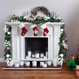 Costway 9 ft. Pre-Lit Artificial Pine Garland with 50 LED Lights, Pinecones, and Berries thumbnail 6