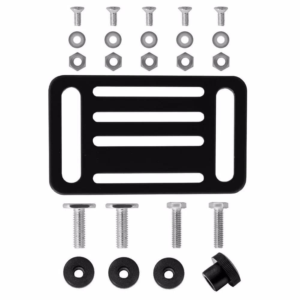 POWERTEC Heavy Duty Steel Toggle Clamp Mounting Plate Set for T-Track Rails and Jigs
