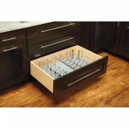 Rev-A-Shelf Chrome Drop-in Lid Organizer for Drawer Peg Board System, 16.875 in. D thumbnail 4