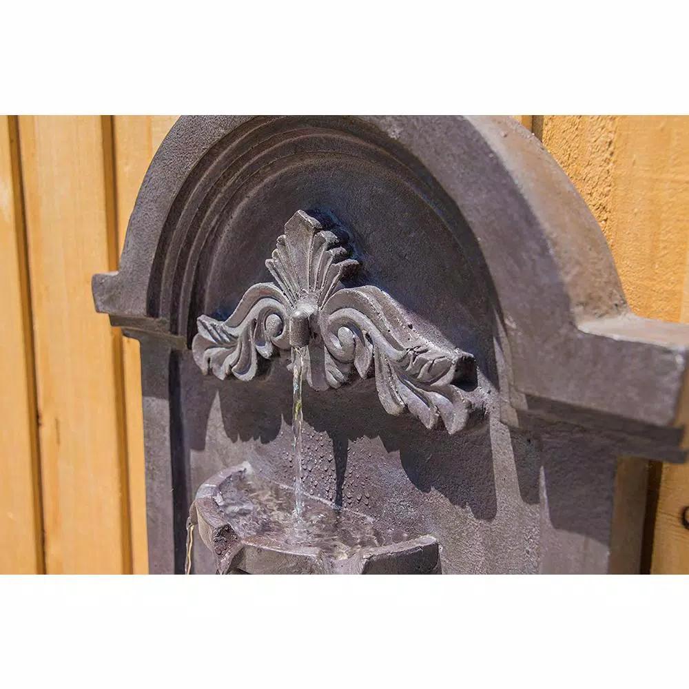 Kenroy Home San Pablo Resin Wall Fountain with LED Light, Plum Bronze, 35-inch