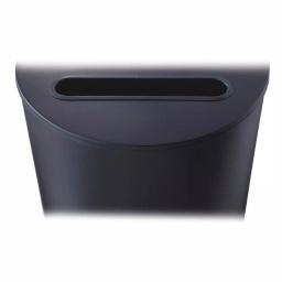 Safco 12.5 Gal. Matte Black Half-Round Steel Trash Can with 3 Interchangeable Lids thumbnail 5