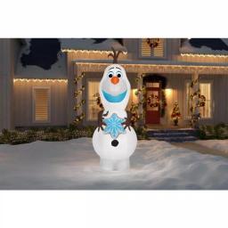 Disney Frozen 11 ft. Pre-Lit Inflatable Olaf with Snowflake Airblown Holiday Decoration thumbnail 2