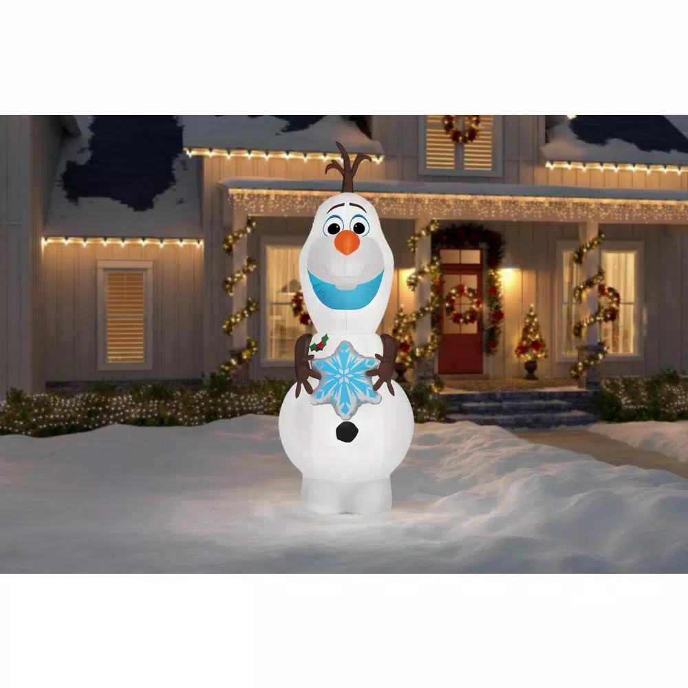 Disney Frozen 11 ft. Pre-Lit Inflatable Olaf with Snowflake Airblown Holiday Decoration