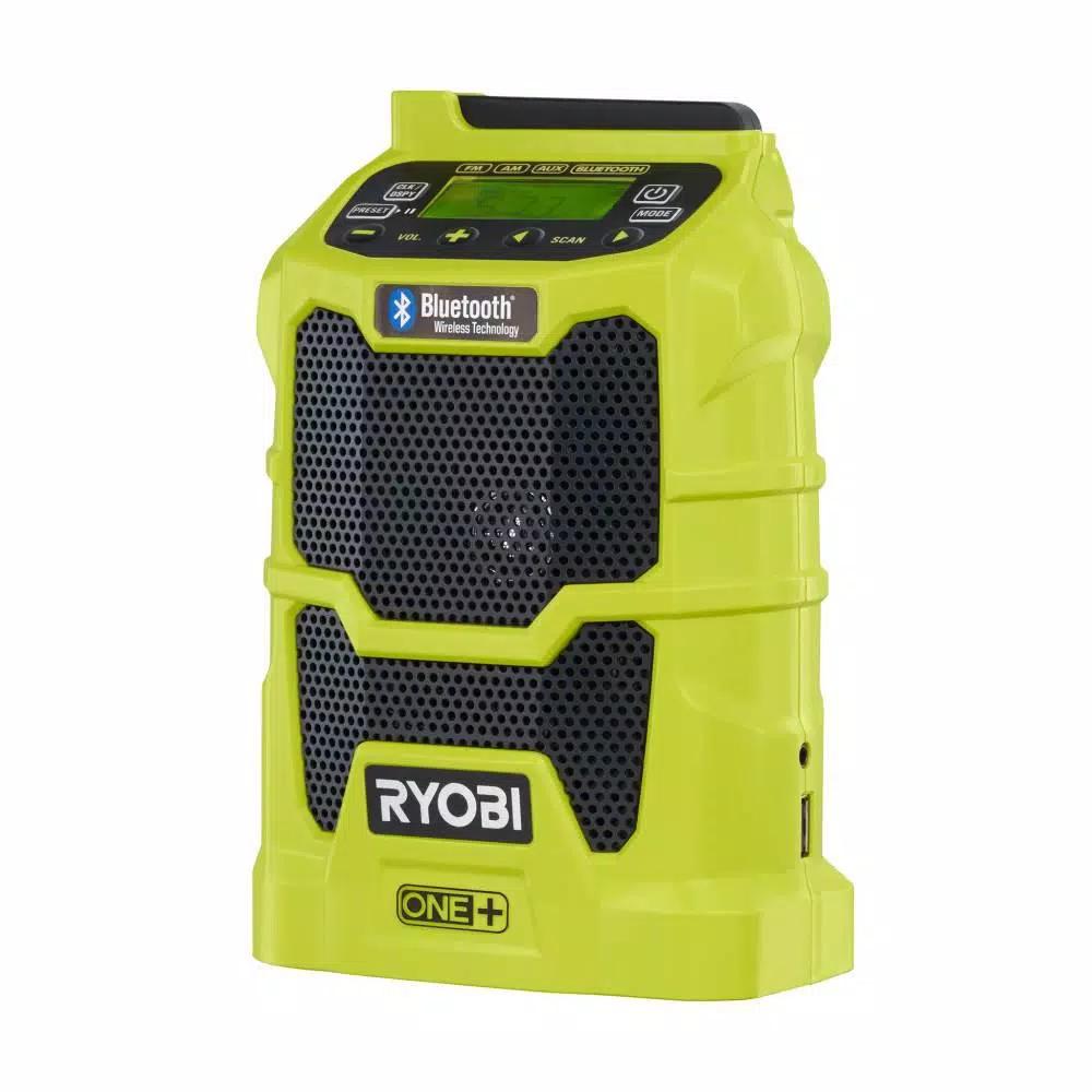 RYOBI 18V ONE+ Cordless Compact Radio Bluetooth Kit with 2.0 Ah Battery and IntelliPort Charger