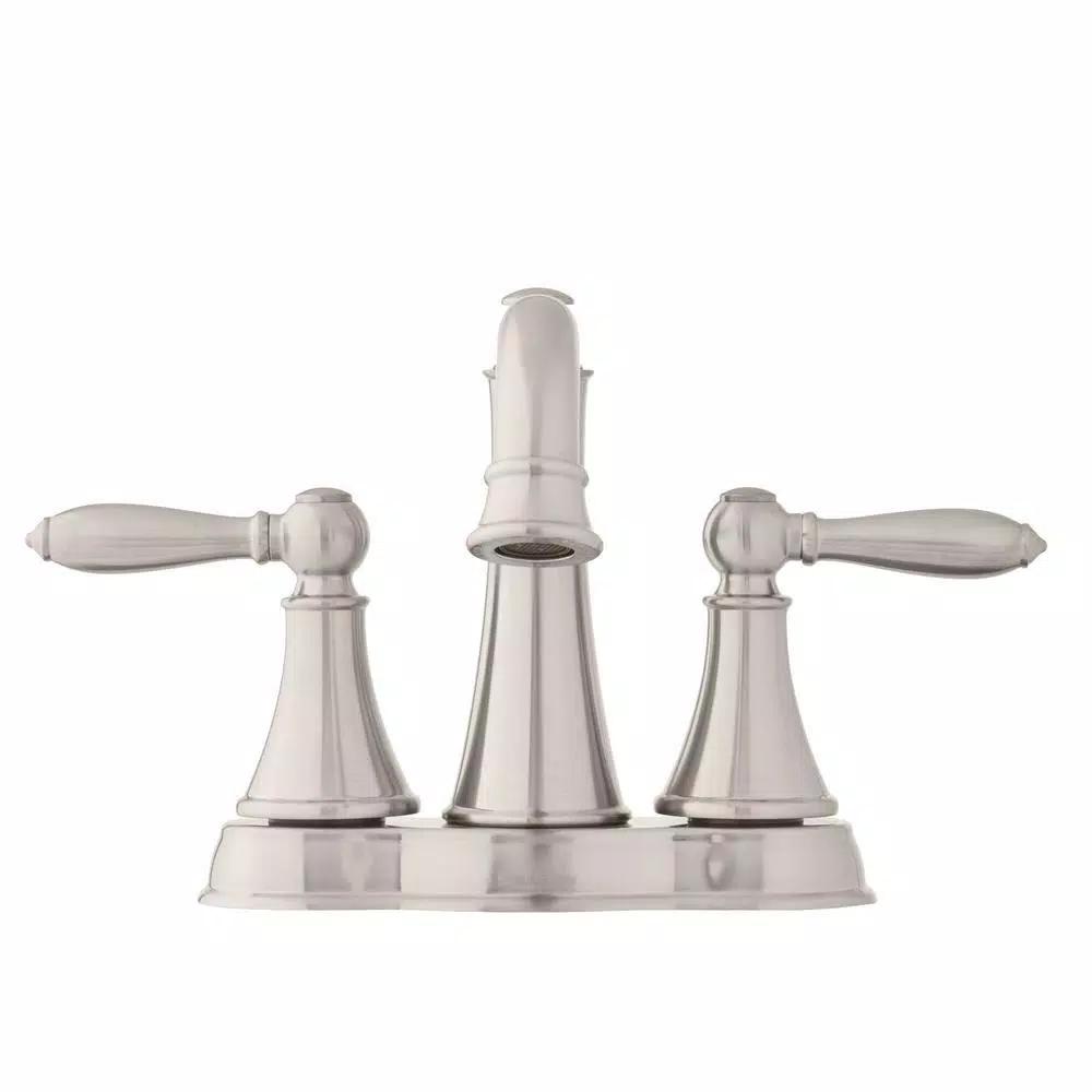 Glacier Bay Varina 4 in. Centerset 2-Handle High-Arc Bathroom Faucet, Brushed Nickel