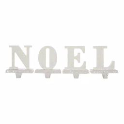 Glitzhome NOEL Wooden and Metal Christmas Stocking Holders, Set of 4 thumbnail 1