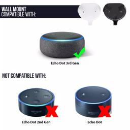 Wasserstein Wall Mount for Echo Dot (3rd Gen) Smart Speaker - White thumbnail 7
