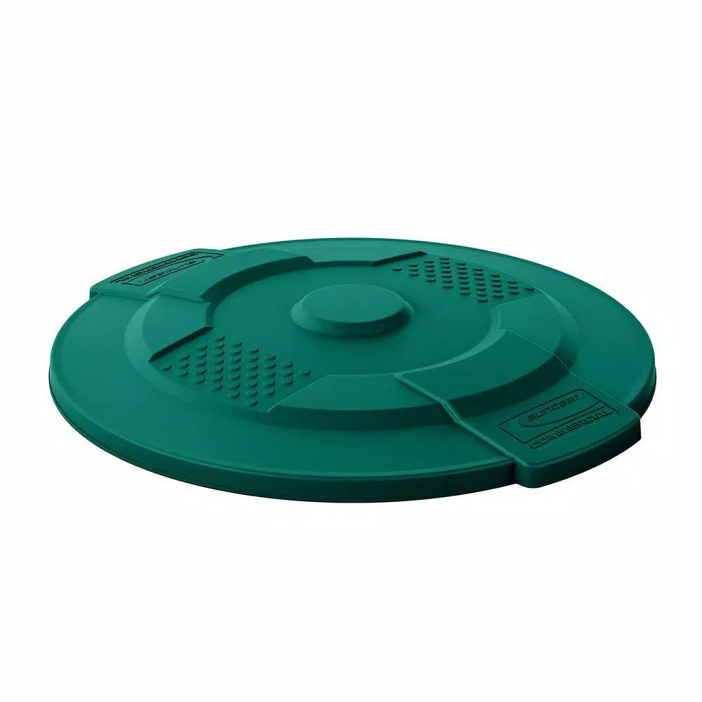 Suncast Commercial 20 Gal. Utility Trash Can Replacement Lid, Dark Green