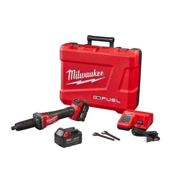 Milwaukee M18 FUEL 1/4 in. Brushless Cordless Die Grinder Kit with Two 5.0 Ah Batteries and Charger