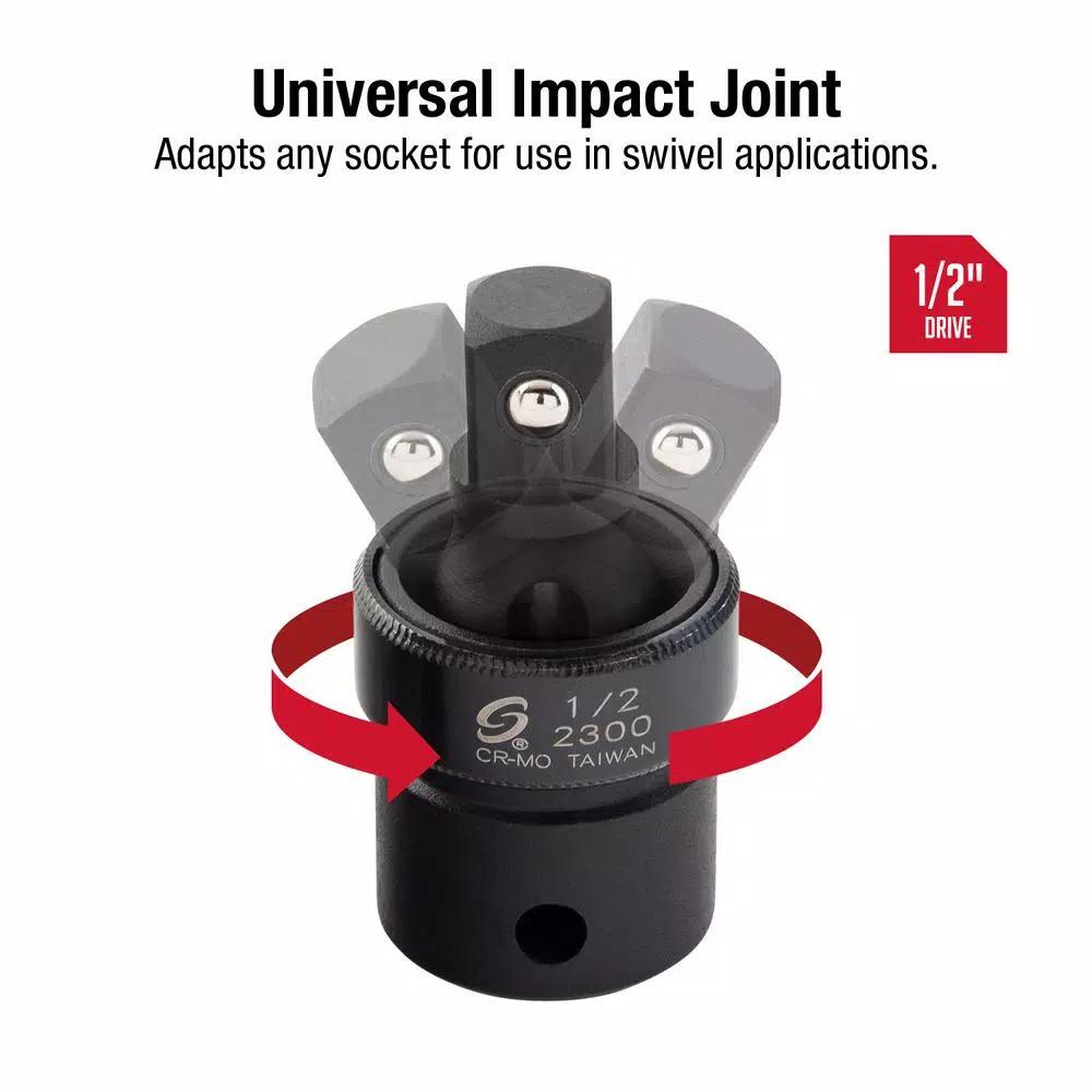 SUNEX TOOLS Sunex 2300 1/2 in. Drive Universal Joint Impact Socket Adapter