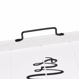 Elegant Designs White Wash Wooden Decorative Serving Tray with Black Metal Handles - Mr. and Mrs. Farmhouse Style thumbnail 4