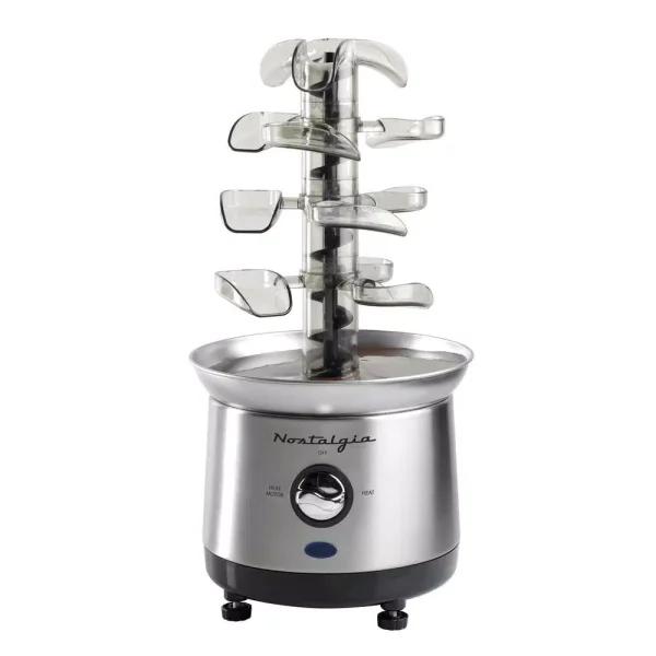 Nostalgia 3-Tier Stainless Steel Cascading Fondue Fountain with Auger-Style Flow