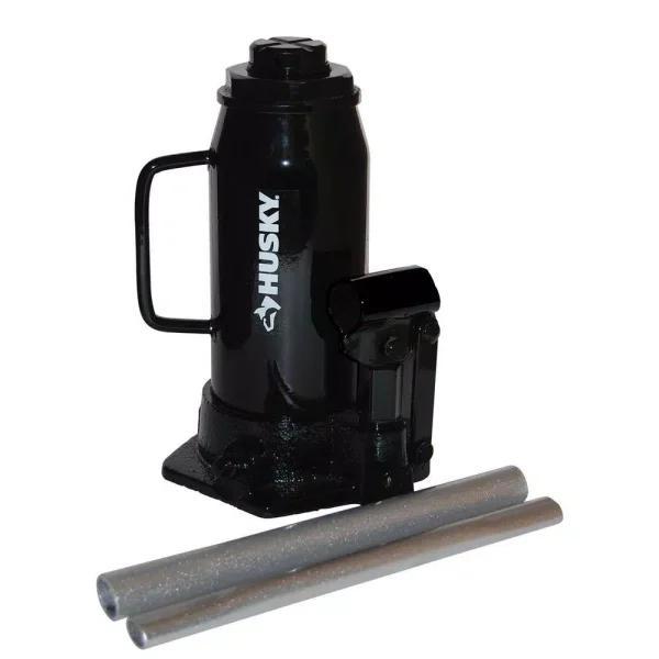 Husky 12-Ton Hydraulic Bottle Jack, 24,000 lb. Capacity, 9.5 in. to 18.4 in. Lift Range