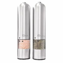 iTouchless Brushed Stainless Steel Electronic Salt and Pepper Mill Set, 2-Pack thumbnail 1