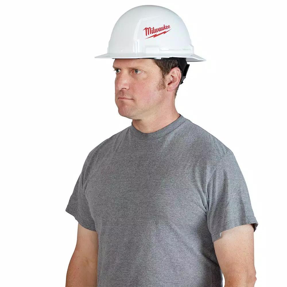 Milwaukee BOLT White Type 1 Class E Full Brim Hard Hat with Small Logo (12-Pack)