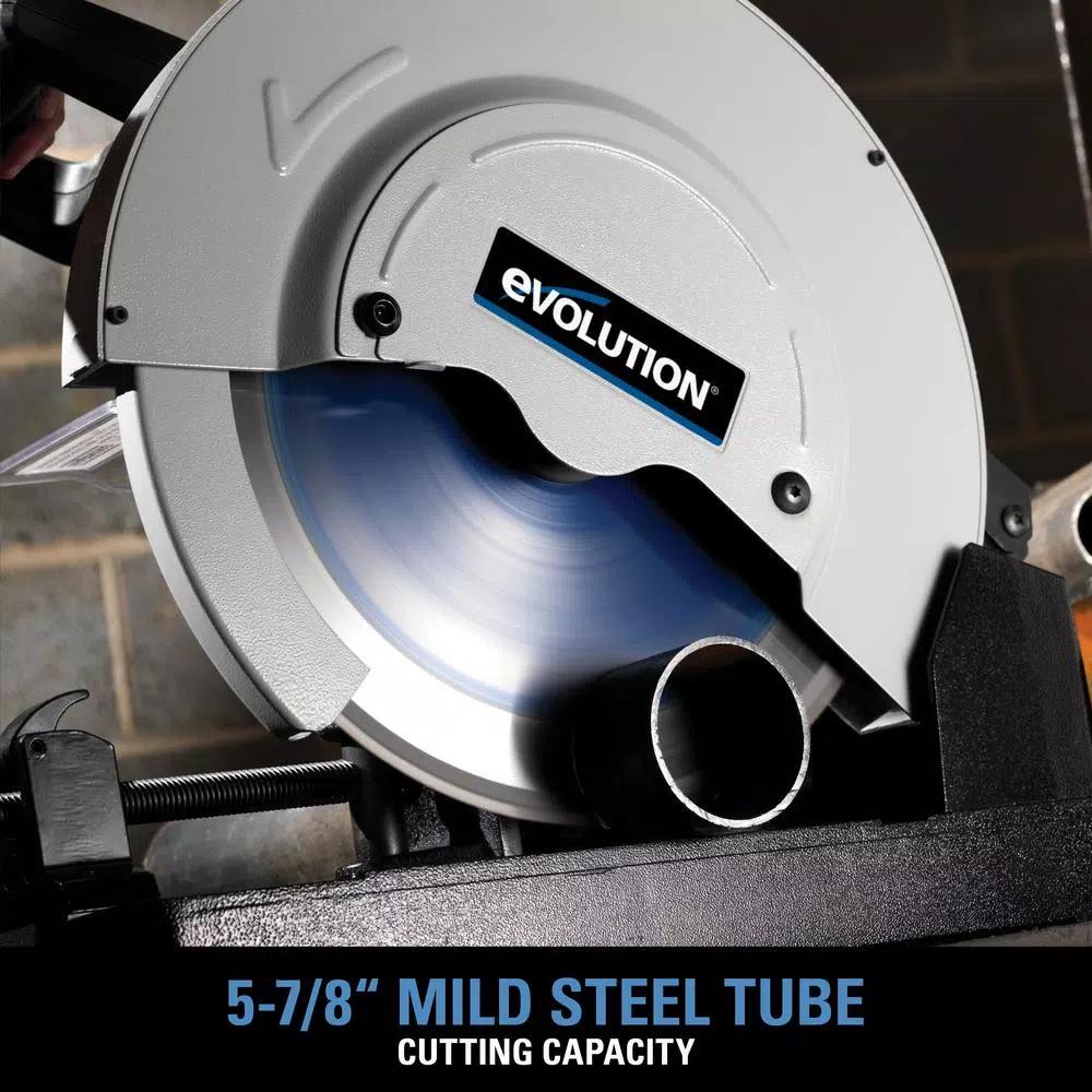 Evolution Power Tools Evolution EVOSAW380 14 in. Steel Cutting Chop Saw with 66 Tooth Carbide Tipped Blade
