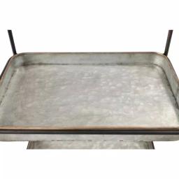 LITTON LANE Large 2-Tier Rectangular Metal Serving Tray with Handle - Black and Silver Farmhouse Decor thumbnail 4