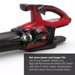 Toro 60V Max Cordless Brushless Leaf Blower, 605 CFM, 115 MPH with 2.5 Ah Battery and Charger thumbnail 4