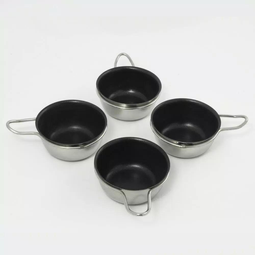 ExcelSteel 4-Cup 18/10 Stainless Steel Egg Poacher with Silicone Grip and Tempered Glass Lid