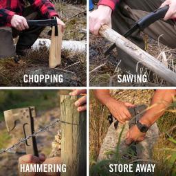 Camillus Camtrax 3-in-1 Hatchet, Folding Saw, and Hammer with Glass Filled Nylon Handle thumbnail 11